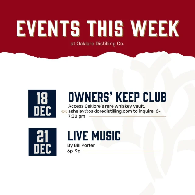 Here's the agenda for the week, folks! Come out and enjoy the holiday festivities with us! Shop, drink, and hang out!