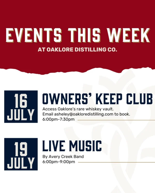 Happy Monday, Oaklore Family! Make the start to your week even better with an Oaklore pour! We hope to see you!🥃