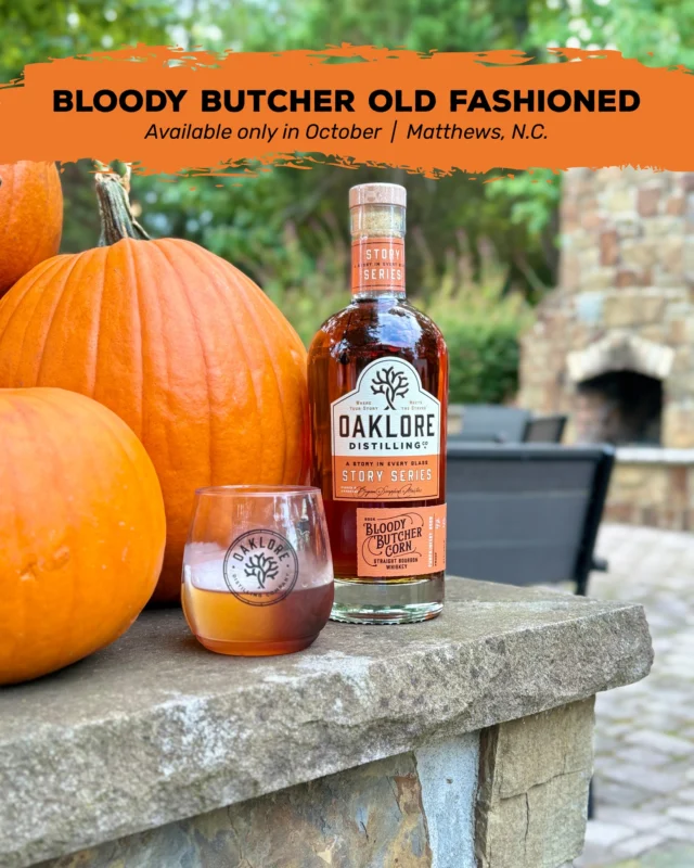 Meet the cocktail of the season. 🥃 The Bloody Butcher Old Fashioned - crafted with our Bloody Butcher Corn bourbon, Oaklore Old Fashioned mixer, Oaklore bitters, and a cherry garnish. Simple. Classic. Unmistakably Oaklore.

The best part? We have everything you need to make it at home. Stop by and see us in Matthews, NC!